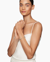 Classic Cable Bracelet in Sterling Silver with 14K Yellow Gold and Citrine, 5mm