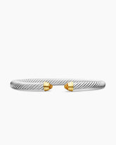 Classic Cable Bracelet in Sterling Silver with 14K Yellow Gold and Citrine, 5mm