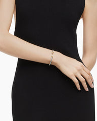 Classic Cable Bracelet in Sterling Silver with 14K Yellow Gold and Pearls, 5mm