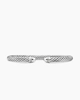 Classic Cable Bracelet in Sterling Silver with Diamonds, 5mm