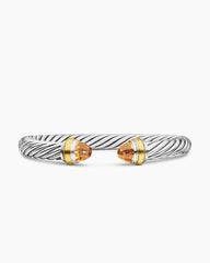 Classic Cable Bracelet in Sterling Silver with 14K Yellow Gold and Citrine, 7mm