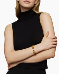 Renaissance® Classic Cable Bracelet in 18K Yellow Gold with Carnelian and Madeira Citrine, 10mm