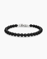 Spiritual Beads Bracelet in Sterling Silver with Black Onyx, 6mm