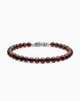 Spiritual Beads Bracelet in Sterling Silver with Red Tiger’s Eye, 6mm