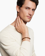 Spiritual Beads Bracelet in Sterling Silver with Tiger’s Eye, 6mm