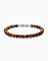 Spiritual Beads Bracelet in Sterling Silver with Tiger’s Eye, 6mm