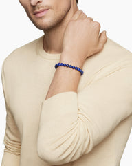 Spiritual Beads Bracelet in Sterling Silver with Lapis, 8mm