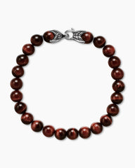 Spiritual Beads Bracelet in Sterling Silver with Red Tiger’s Eye, 8mm