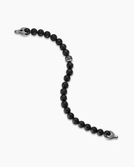 Spiritual Beads Bracelet in Sterling Silver with Black Onyx and Pavé Black Diamond Accent, 8mm