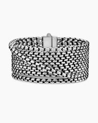 Box Chain Eight Row Bracelet in Sterling Silver, 28mm