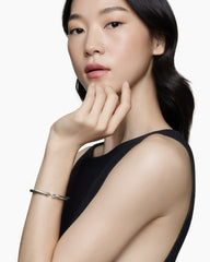 Buckle Classic Cable Bracelet in Sterling Silver with 18K Yellow Gold, 5mm