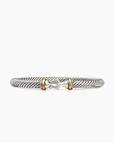 Buckle Classic Cable Bracelet in Sterling Silver with 18K Yellow Gold, 5mm