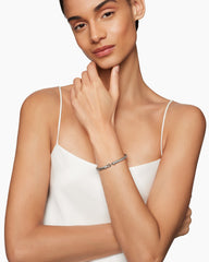 Buckle Classic Cable Bracelet in Sterling Silver with Diamonds, 5mm