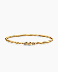 Buckle Classic Cable Bracelet in 18K Yellow Gold with Diamonds, 2.6mm