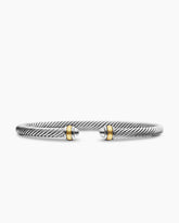 Classic Cable Bracelet in Sterling Silver with 18K Yellow Gold, 4mm