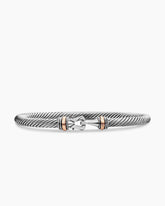 Buckle Classic Cable Bracelet in Sterling Silver with 18K Rose Gold, 4mm