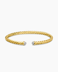 Cable Flex® Bracelet in 18K Yellow Gold with Diamonds, 4mm