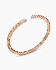 Cable Flex® Bracelet in 18K Rose Gold with Diamonds, 4mm