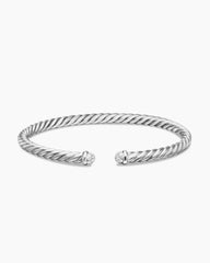 Cable Flex® Bracelet in 18K White Gold with Diamonds, 4mm