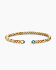 Cablespira® Flex Bracelet in 18K Yellow Gold with Blue Topaz, 4mm