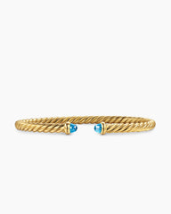 Cablespira® Flex Bracelet in 18K Yellow Gold with Blue Topaz, 4mm