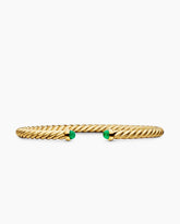 Cablespira® Flex Bracelet in 18K Yellow Gold with Emeralds, 4mm