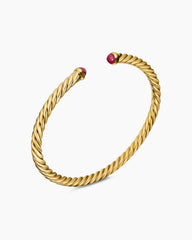 Cablespira® Flex Bracelet in 18K Yellow Gold with Rubies, 4mm