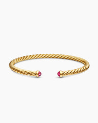 Cablespira® Flex Bracelet in 18K Yellow Gold with Rubies, 4mm