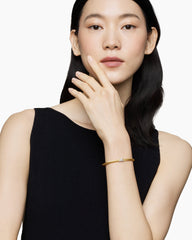 X Cablespira® Station Bracelet in 18K Yellow Gold with Pavé Diamonds, 4mm