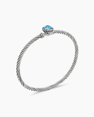 Petite Chatelaine® Bracelet in Sterling Silver with Blue Topaz, 3mm