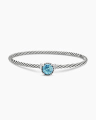 Petite Chatelaine® Bracelet in Sterling Silver with Blue Topaz, 3mm