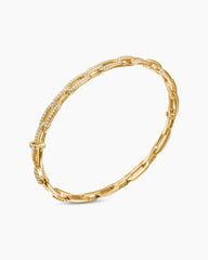 Stax Chain Link Bracelet in 18K Yellow Gold with Diamonds, 4mm