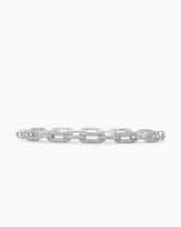 Stax Chain Link Bracelet in 18K White Gold with Diamonds, 4mm