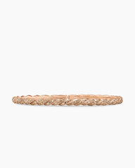 Sculpted Cable Flex Bracelet in 18K Rose Gold with Cognac Diamonds, 3.5mm