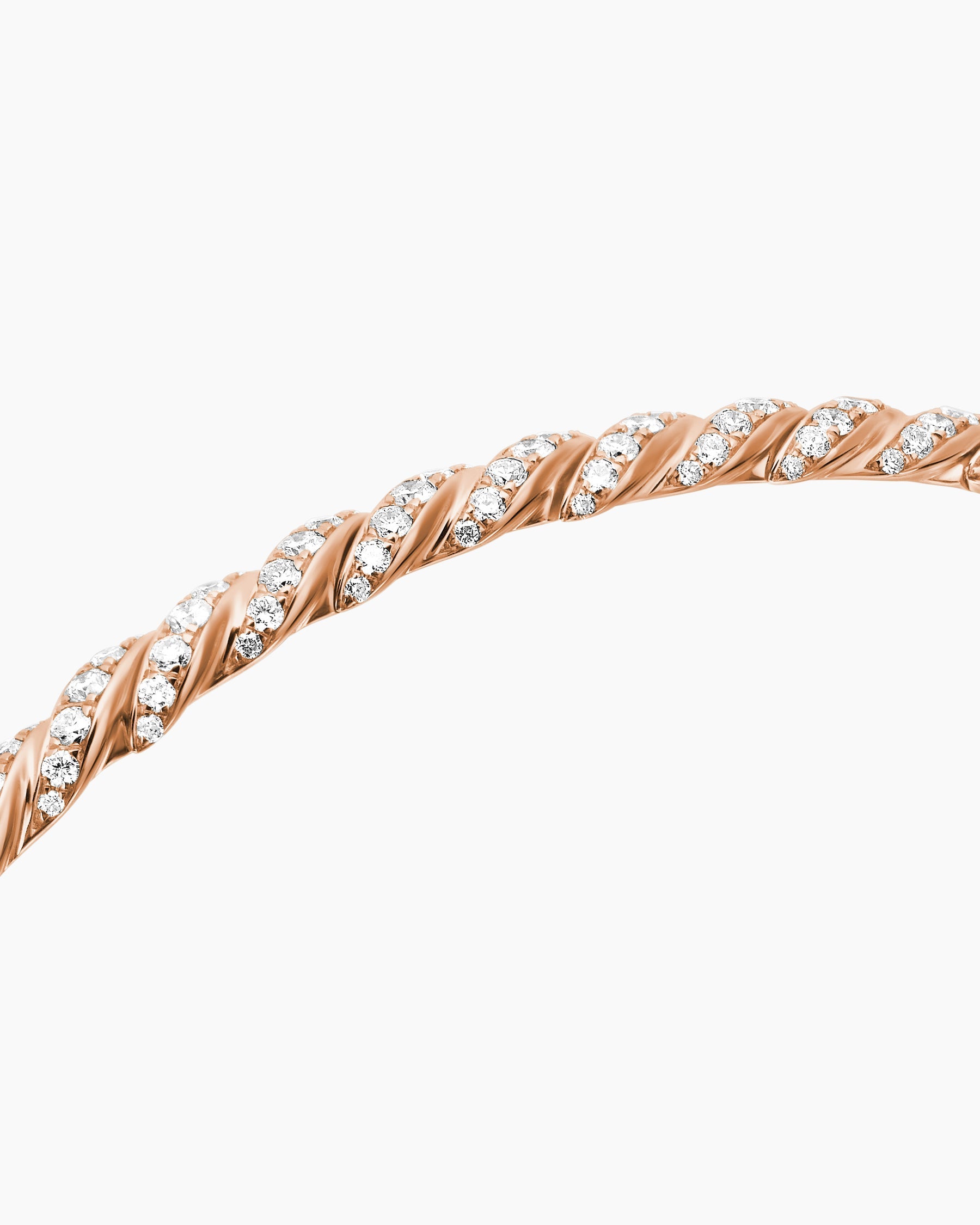 Sculpted Cable Flex Bracelet in 18K Rose Gold with Diamonds, 3.5mm