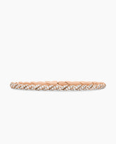 Sculpted Cable Flex Bracelet in 18K Rose Gold with Diamonds, 3.5mm
