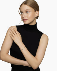 Helena Bracelet in Sterling Silver with 18K Yellow Gold, Pearls and Diamonds, 4mm