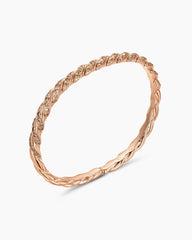 Sculpted Cable Flex Bracelet in 18K Rose Gold with Cognac Diamonds, 5mm