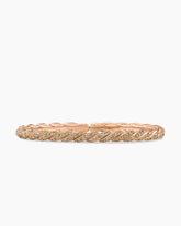 Sculpted Cable Flex Bracelet in 18K Rose Gold with Cognac Diamonds, 5mm
