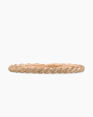 Sculpted Cable Flex Bracelet in 18K Rose Gold with Cognac Diamonds, 5mm