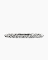 Sculpted Cable Flex Bracelet in 18K White Gold with Diamonds, 5mm