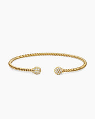 Solari Cablespira® Bracelet in 18K Yellow Gold with Diamonds, 2.3mm