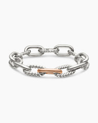 DY Madison® Chain Bracelet in Sterling Silver with 18K Rose Gold, 11mm