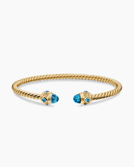 Renaissance® Cablespira Bracelet in 18K Yellow Gold with Hampton Blue Topaz, 3.5mm