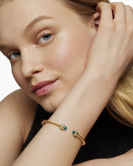 Renaissance® Cablespira Bracelet in 18K Yellow Gold with Hampton Blue Topaz, 3.5mm