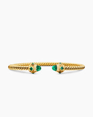 Renaissance® Cablespira Bracelet in 18K Yellow Gold with Emeralds, 3.5mm