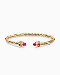 Renaissance® Cablespira Bracelet in 18K Yellow Gold with Rubies, 3.5mm