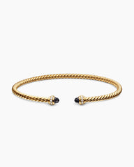 Classic Cablespira® Bracelet in 18K Yellow Gold with Black Onyx and Diamonds, 3mm