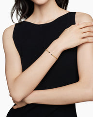 Classic Cablespira® Bracelet in 18K Yellow Gold with Black Onyx and Diamonds, 3mm