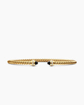 Classic Cablespira® Bracelet in 18K Yellow Gold with Black Onyx and Diamonds, 3mm